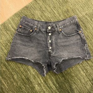 Levi High-Rise Black Denim Cutoff Shorts
